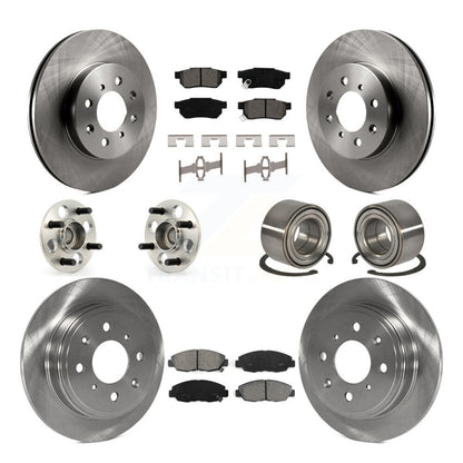 Hub Bearing Assembly Disc Brake Rotor And Pad Front Rear Kit (10Pc) For Acura EL