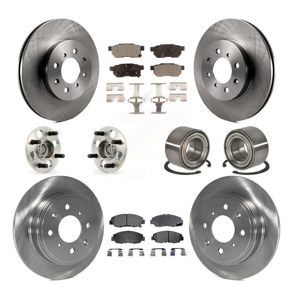 Hub Bearing Disc Brake Rotor And Ceramic Pads Front Rear Kit (10Pc) For Acura EL