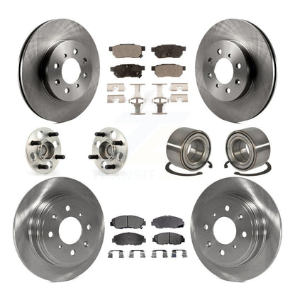 Hub Bearing Disc Brake Rotor And Ceramic Pads Front Rear Kit (10Pc) For Acura EL