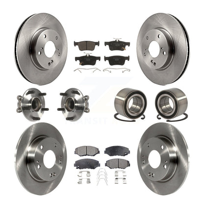 Wheel Hub Bearing Disc Brake Rotor And Pad Front Rear Kit (10Pc) For Honda Civic