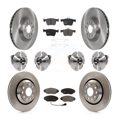 Hub Bearing Brake Rotor Pads Front Rear Kit (10Pc) For Audi Q3 Volkswagen Arteon