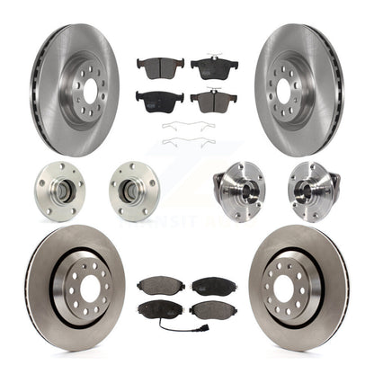 Hub Bearing Disc Brake Rotor Pad Front Rear Kit (10Pc) For Volkswagen Arteon FWD