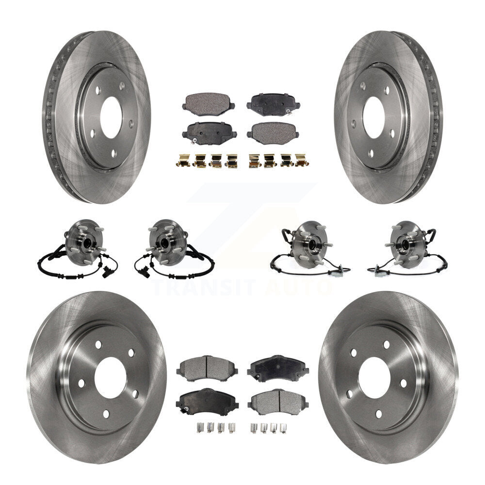 Hub Bearing Brake Rotor Pad Front Rear Kit (10Pc) For Dodge Grand Caravan Town &