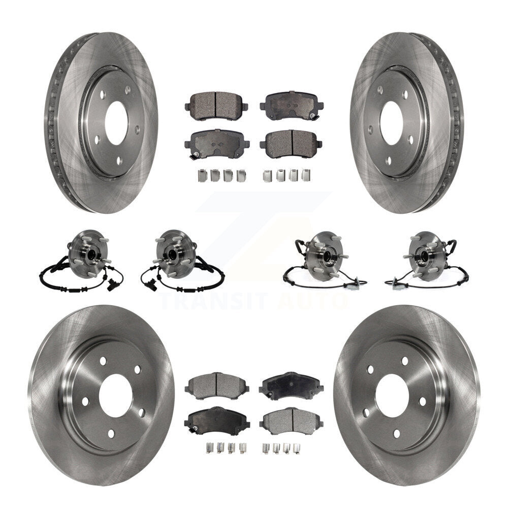 Hub Bearing Brake Rotor Pad Front Rear Kit (10Pc) For Dodge Grand Caravan Town &