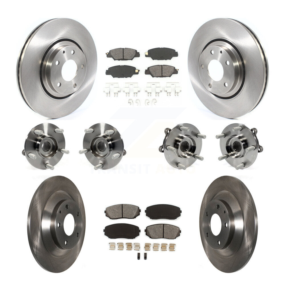Hub Bearings Disc Brake Rotors And Pads Front Rear Kit (10Pc) For Mazda CX-5