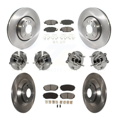 Hub Bearings Disc Brake Rotors And Pads Front Rear Kit (10Pc) For Mazda CX-5