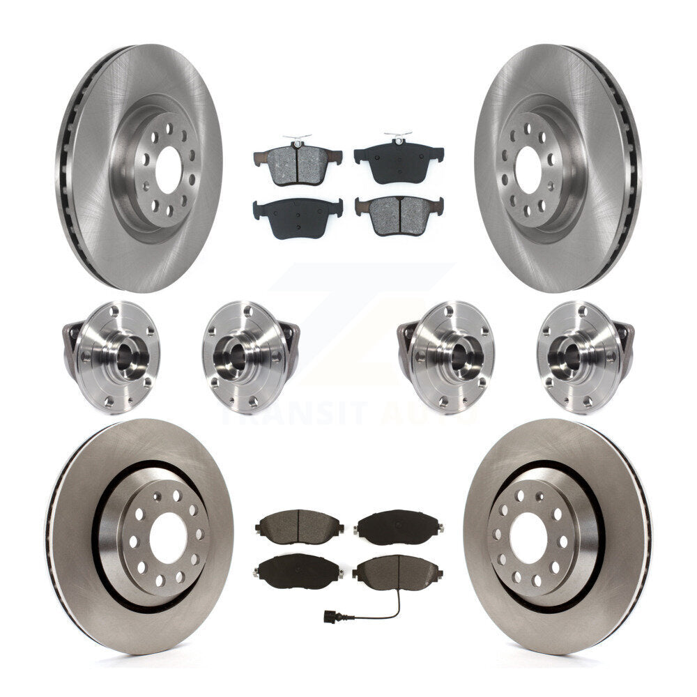 Hub Bearing Brake Rotor Pads Front Rear Kit (10Pc) For Audi Q3 Volkswagen Arteon