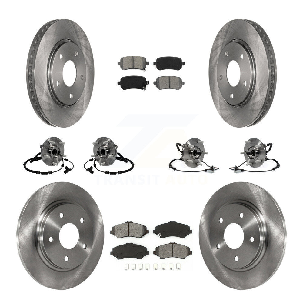 Hub Bearing Brake Rotor Pad Front Rear Kit (10Pc) For Dodge Grand Caravan Town &
