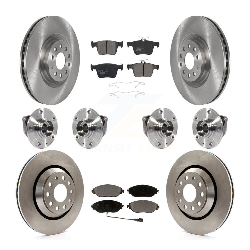 Hub Bearing Brake Rotor Pads Front Rear Kit (10Pc) For Audi Q3 Volkswagen Arteon