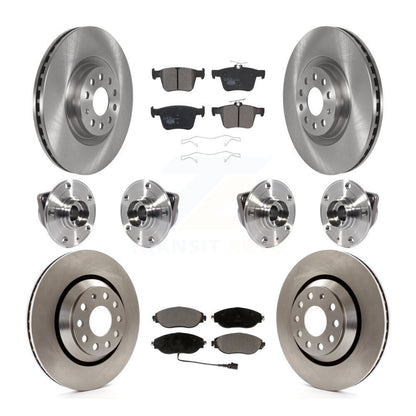 Hub Bearing Brake Rotor Pads Front Rear Kit (10Pc) For Audi Q3 Volkswagen Arteon
