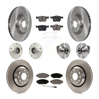 Hub Bearing Disc Brake Rotor Pad Front Rear Kit (10Pc) For Volkswagen Arteon FWD
