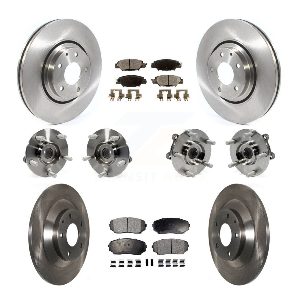 Hub Bearings Disc Brake Rotors And Pads Front Rear Kit (10Pc) For Mazda CX-5