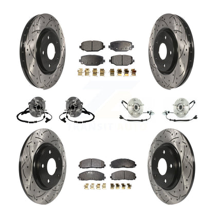 Hub Bearing Coated Brake Rotor & Pad Front Rear Kit (10Pc) For Volkswagen Routan