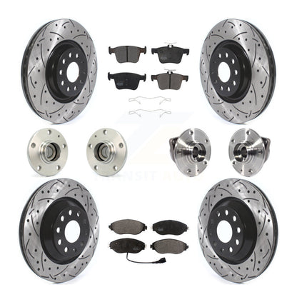 Hub Bearing Coat Brake Rotor Pad Front Rear Kit (10Pc) For Volkswagen Arteon FWD