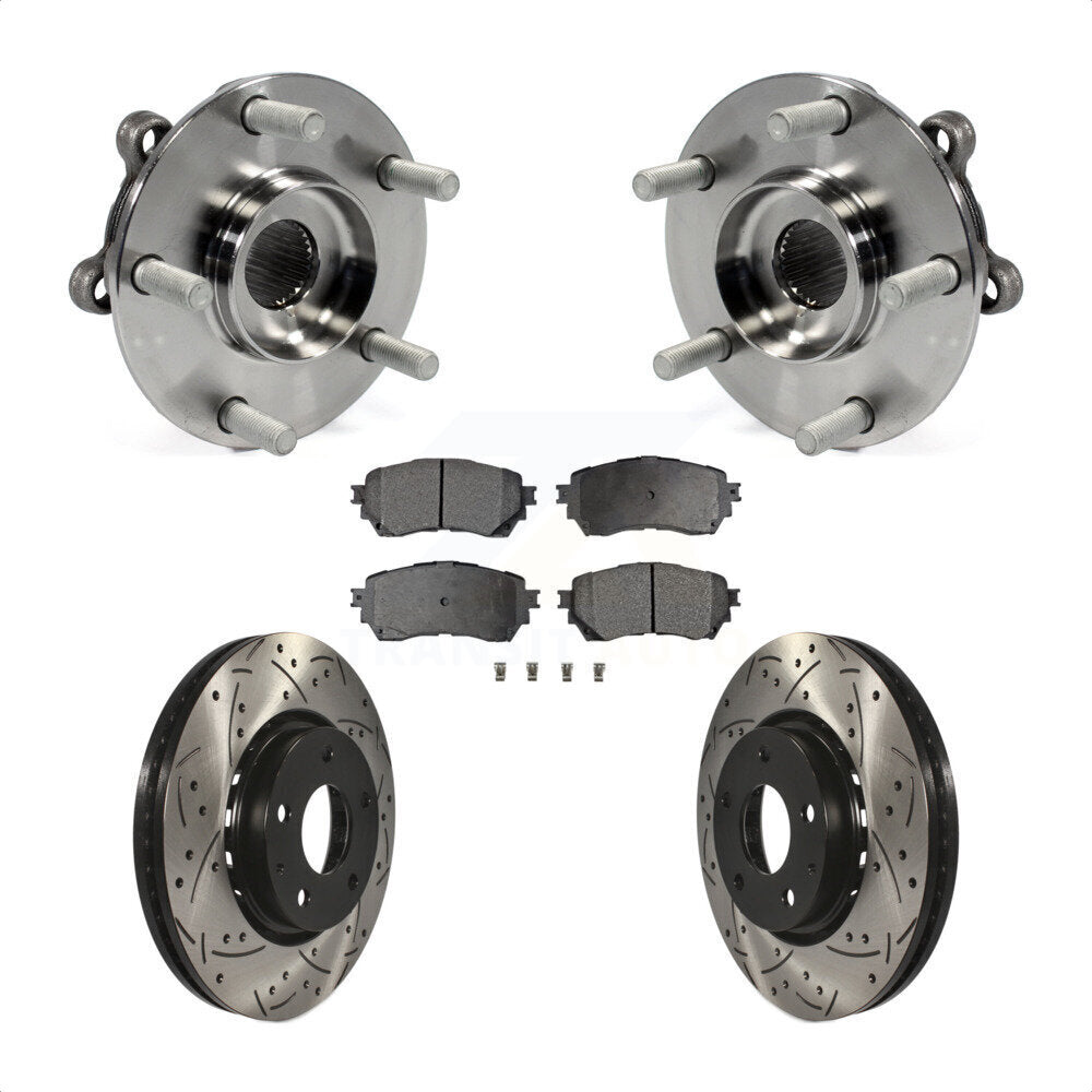 Hub Bearing Drill Slot Brake Rotor Pad Front Kit For Mazda 6 Naturally Aspirated
