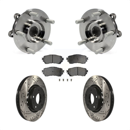 Hub Bearing Drill Slot Brake Rotor Pad Front Kit For Mazda 6 Naturally Aspirated