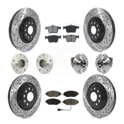Hub Bearing Coat Brake Rotor Pad Front Rear Kit (10Pc) For Volkswagen Arteon FWD