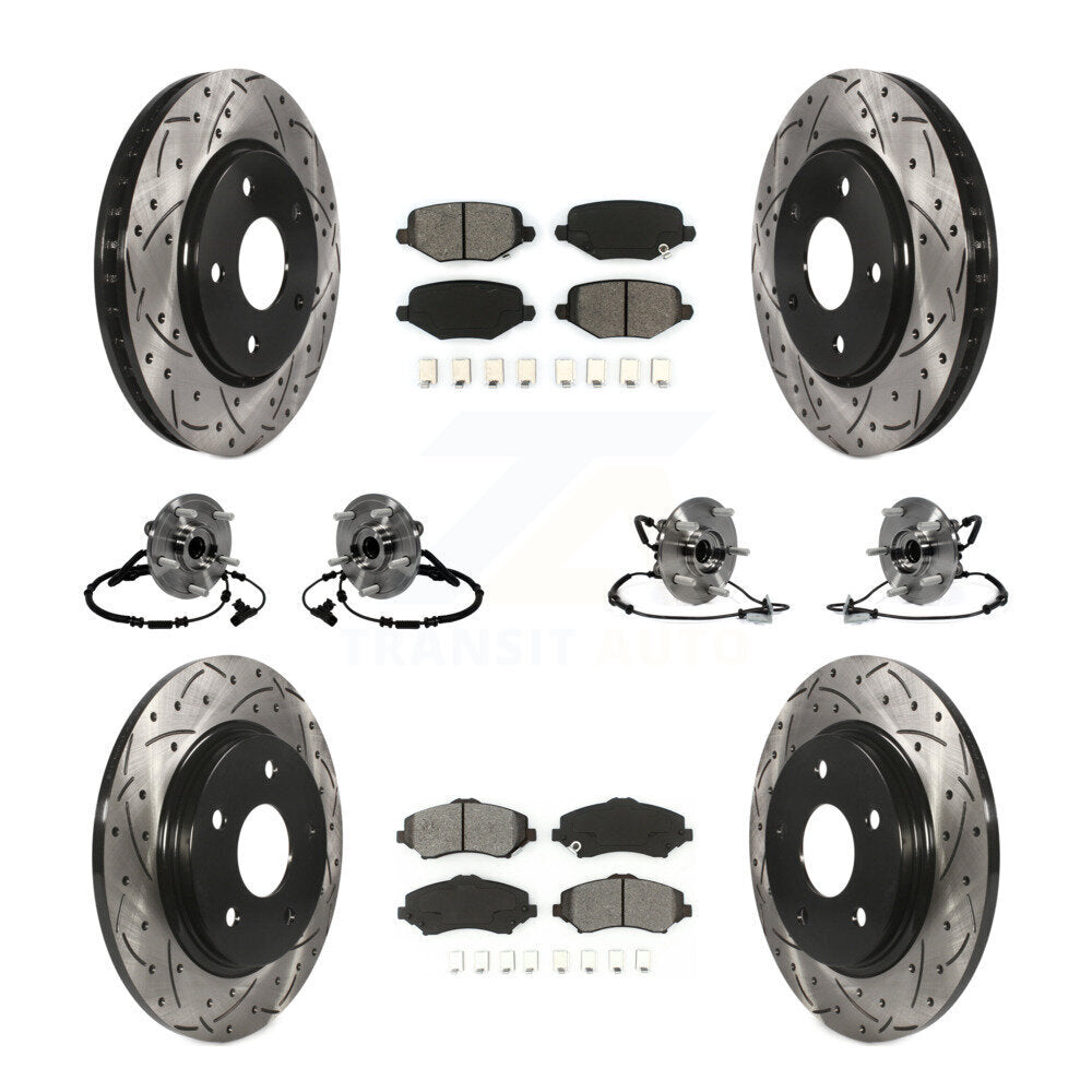 Bearing Coat Brake Rotor Pads Front Rear Kit (10Pc) For Dodge Grand Caravan Town