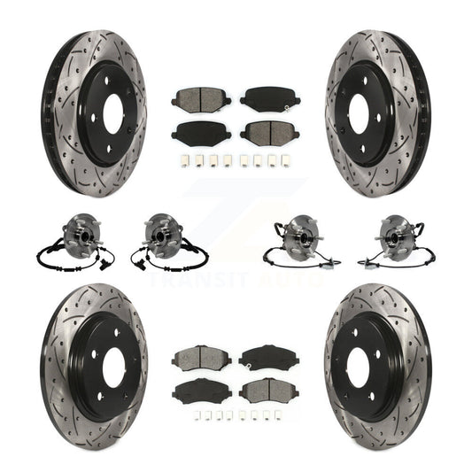 Bearing Coat Brake Rotor Pads Front Rear Kit (10Pc) For Dodge Grand Caravan Town