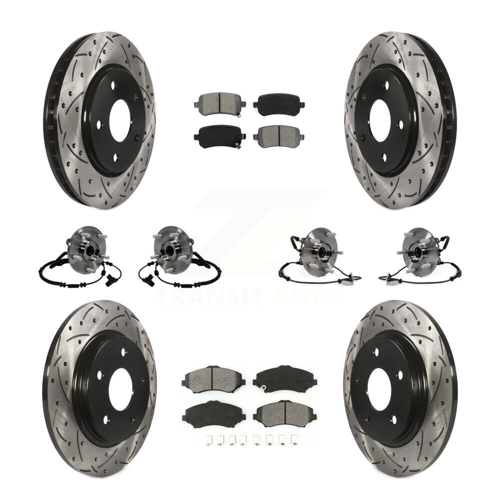Bearing Coat Brake Rotor Pads Front Rear Kit (10Pc) For Dodge Grand Caravan Town