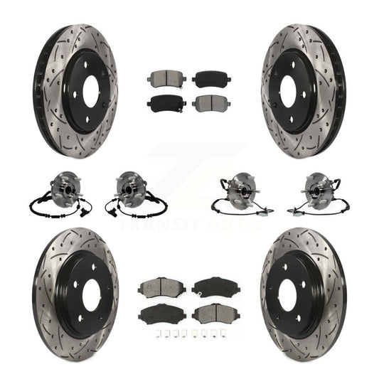 Bearing Coat Brake Rotor Pads Front Rear Kit (10Pc) For Dodge Grand Caravan Town
