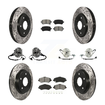 Hub Bearing Coated Brake Rotor & Pad Front Rear Kit (10Pc) For Volkswagen Routan