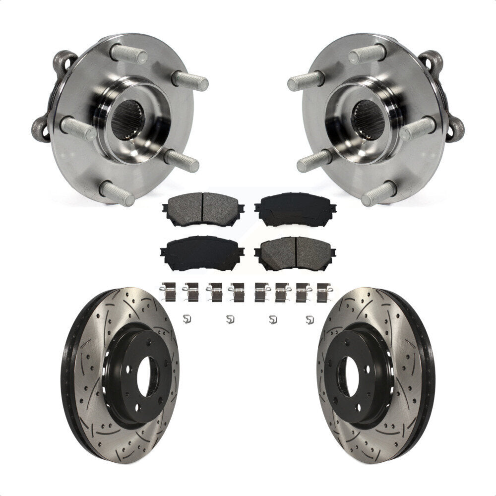 Hub Bearing Drill Slot Brake Rotor Pad Front Kit For Mazda 6 Naturally Aspirated