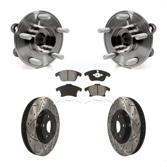 Bearing Drilled Slot Brake Rotor Pads Front Kit For Ford Police Responder Hybrid
