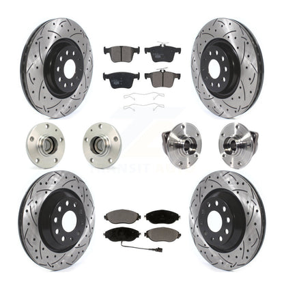 Hub Bearing Coat Brake Rotor Pad Front Rear Kit (10Pc) For Volkswagen Arteon FWD