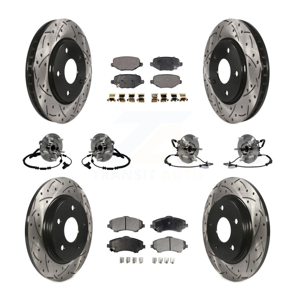 Bearing Coat Brake Rotor Pads Front Rear Kit (10Pc) For Dodge Grand Caravan Town