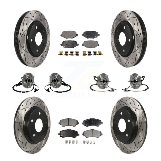 Bearing Coat Brake Rotor Pads Front Rear Kit (10Pc) For Dodge Grand Caravan Town