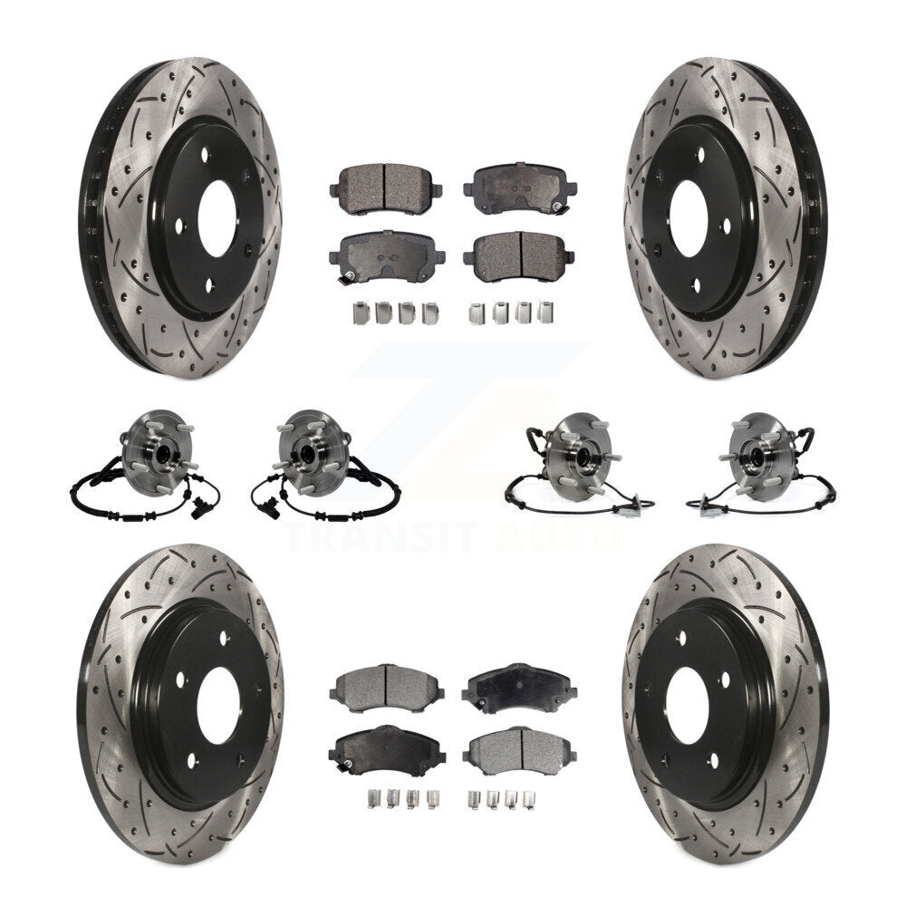 Bearing Coat Brake Rotor Pads Front Rear Kit (10Pc) For Dodge Grand Caravan Town
