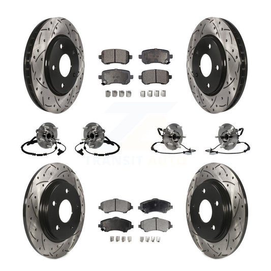 Bearing Coat Brake Rotor Pads Front Rear Kit (10Pc) For Dodge Grand Caravan Town
