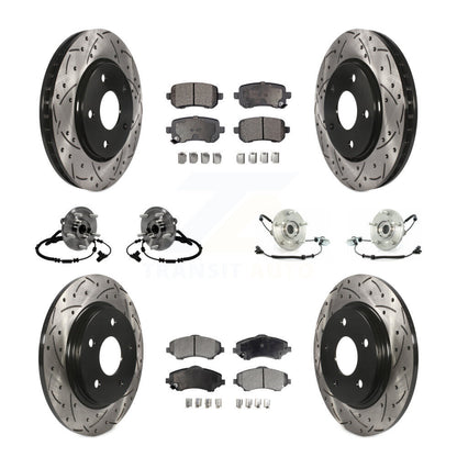 Hub Bearing Coated Brake Rotor & Pad Front Rear Kit (10Pc) For Volkswagen Routan