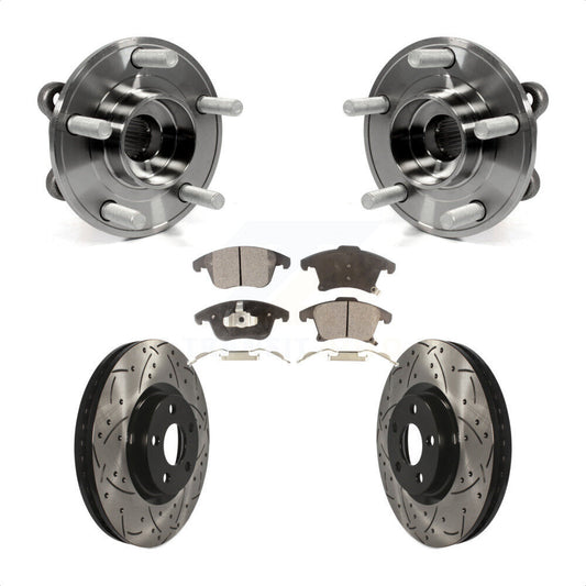 Bearing Drilled Slot Brake Rotor Pads Front Kit For Ford Police Responder Hybrid