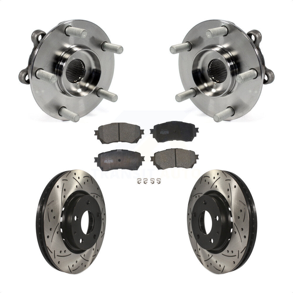 Hub Bearing Drill Slot Brake Rotor Pad Front Kit For Mazda 6 Naturally Aspirated