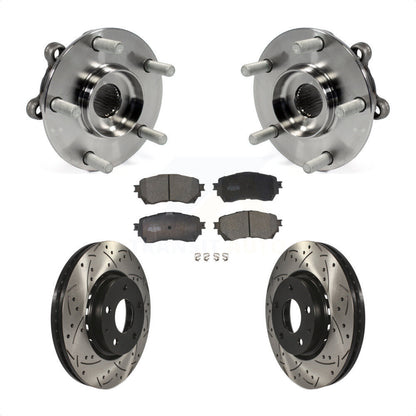 Hub Bearing Drill Slot Brake Rotor Pad Front Kit For Mazda 6 Naturally Aspirated