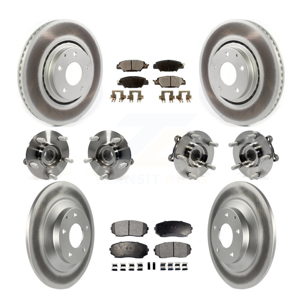 Hub Bearing Coated Disc Brake Rotor And Pad Front Rear Kit (10Pc) For Mazda CX-5