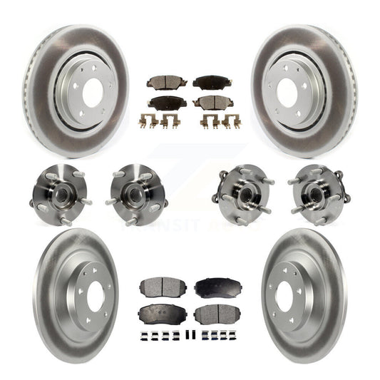 Hub Bearing Coated Disc Brake Rotor And Pad Front Rear Kit (10Pc) For Mazda CX-5