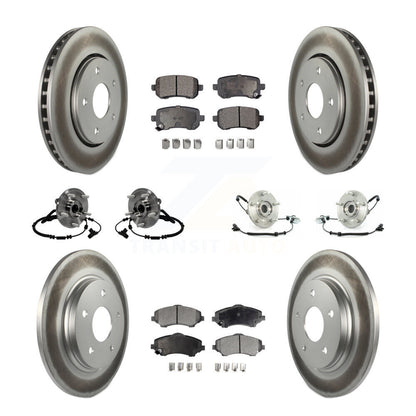Hub Bearing Coated Brake Rotor & Pad Front Rear Kit (10Pc) For Volkswagen Routan
