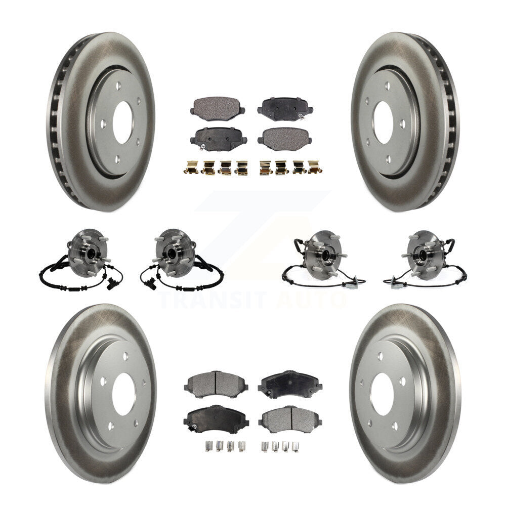 Bearing Coat Brake Rotor Pads Front Rear Kit (10Pc) For Dodge Grand Caravan Town