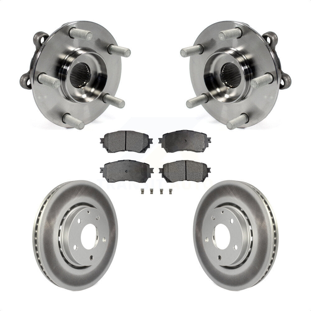 Hub Bearing Coat Brake Rotor Pad Front Kit For 19-21 Mazda 6 Naturally Aspirated