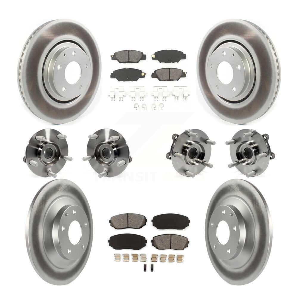 Hub Bearing Coated Disc Brake Rotor And Pad Front Rear Kit (10Pc) For Mazda CX-5