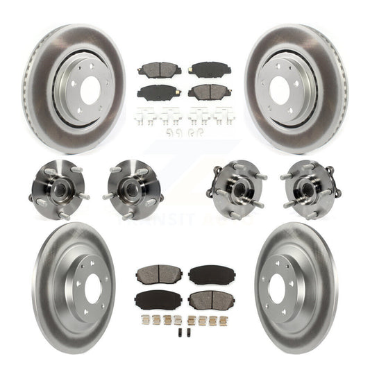Hub Bearing Coated Disc Brake Rotor And Pad Front Rear Kit (10Pc) For Mazda CX-5