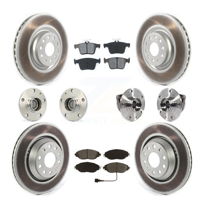Hub Bearing Coat Brake Rotor Pad Front Rear Kit (10Pc) For Volkswagen Arteon FWD