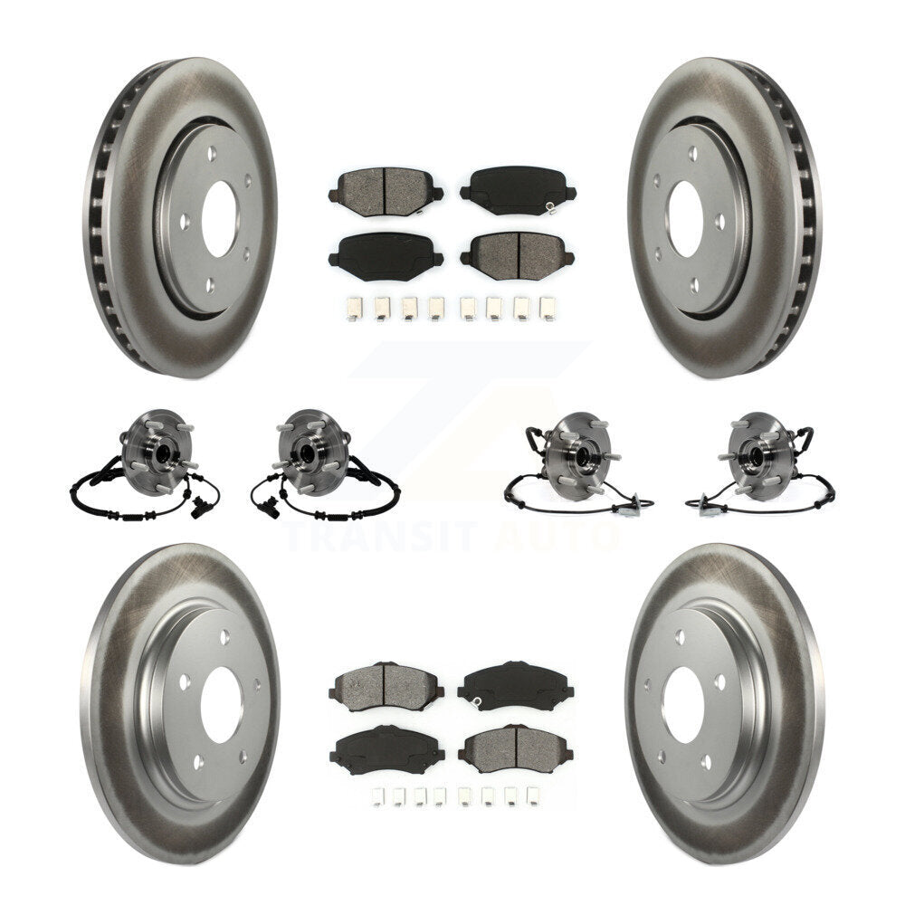 Bearing Coat Brake Rotor Pads Front Rear Kit (10Pc) For Dodge Grand Caravan Town
