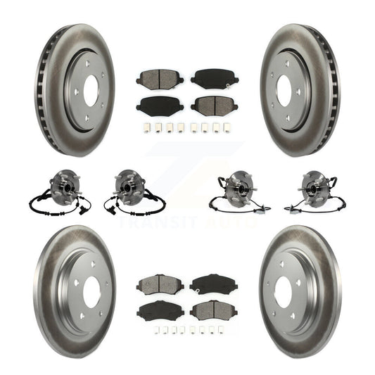 Bearing Coat Brake Rotor Pads Front Rear Kit (10Pc) For Dodge Grand Caravan Town
