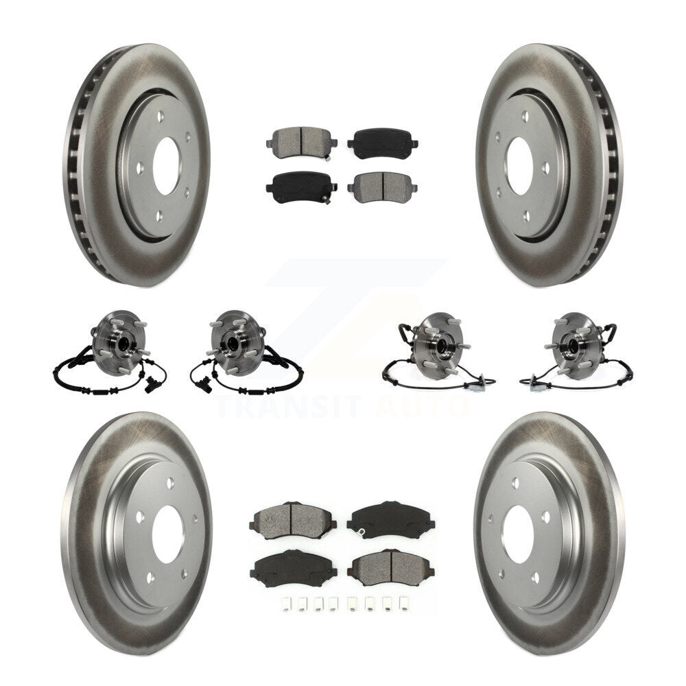 Bearing Coat Brake Rotor Pads Front Rear Kit (10Pc) For Dodge Grand Caravan Town