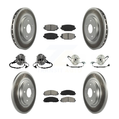 Hub Bearing Coated Brake Rotor & Pad Front Rear Kit (10Pc) For Volkswagen Routan