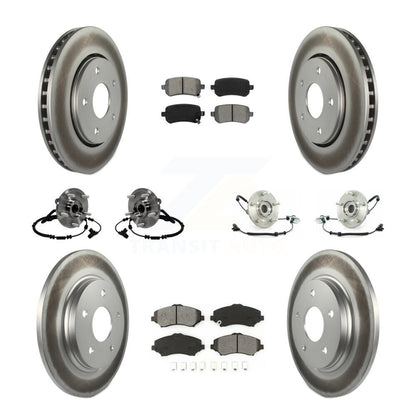 Hub Bearing Coated Brake Rotor & Pad Front Rear Kit (10Pc) For Volkswagen Routan